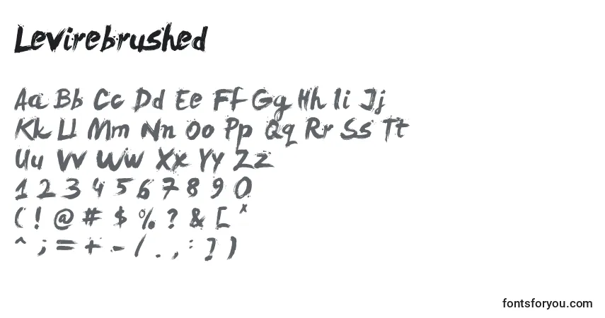 Czcionka Levirebrushed – alfabet, cyfry, specjalne znaki