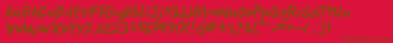 Levirebrushed Font – Brown Fonts on Red Background