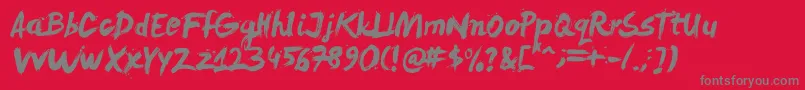 Levirebrushed-Schriftart – Graue Schriften auf rotem Hintergrund