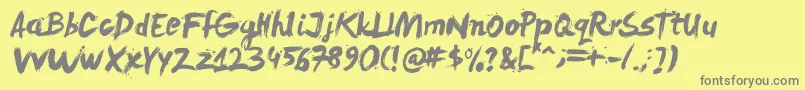 Levirebrushed Font – Gray Fonts on Yellow Background