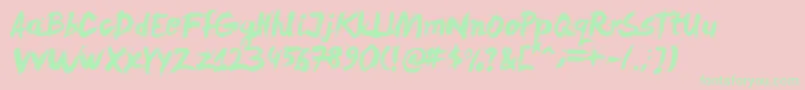 Levirebrushed Font – Green Fonts on Pink Background