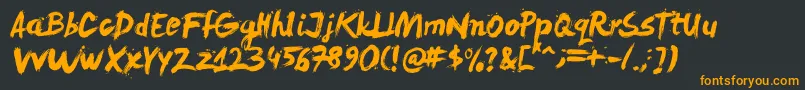 Levirebrushed Font – Orange Fonts on Black Background