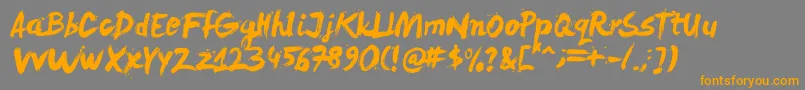 Levirebrushed Font – Orange Fonts on Gray Background