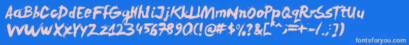 Levirebrushed Font – Pink Fonts on Blue Background