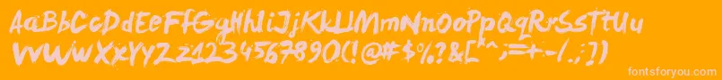 Levirebrushed Font – Pink Fonts on Orange Background