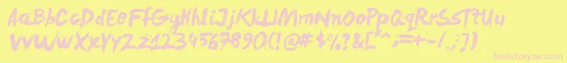 Levirebrushed Font – Pink Fonts on Yellow Background