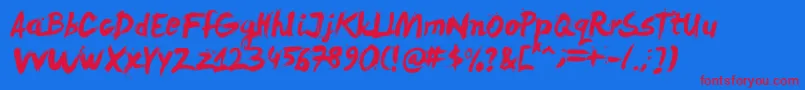 Levirebrushed Font – Red Fonts on Blue Background