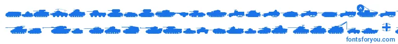 Czcionka TanksWw2 – niebieskie czcionki na białym tle