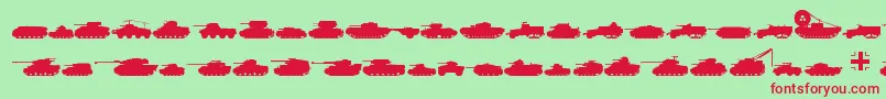 Шрифт TanksWw2 – красные шрифты на зелёном фоне