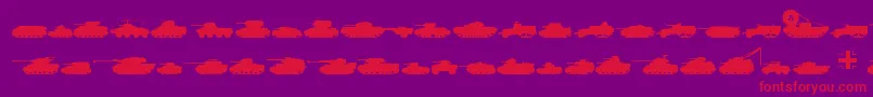 TanksWw2-Schriftart – Rote Schriften auf violettem Hintergrund