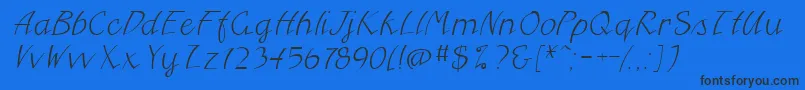 Шрифт FreehandcyrItalic – чёрные шрифты на синем фоне