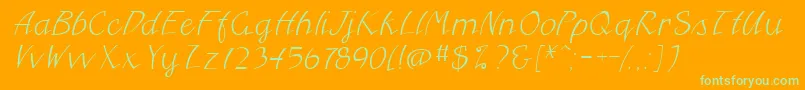 FreehandcyrItalic Font – Green Fonts on Orange Background