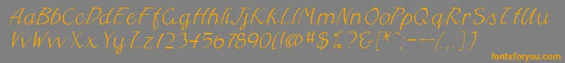 Więcej informacji o czcionce FreehandcyrItalic Czcionka FreehandcyrItalic – pomarańczowe czcionki na szarym tle