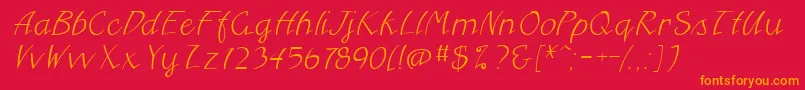 FreehandcyrItalic Font – Orange Fonts on Red Background