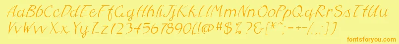 FreehandcyrItalic Font – Orange Fonts on Yellow Background
