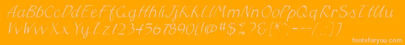 FreehandcyrItalic Font – Pink Fonts on Orange Background