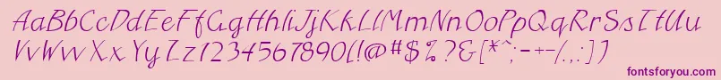 FreehandcyrItalic Font – Purple Fonts on Pink Background