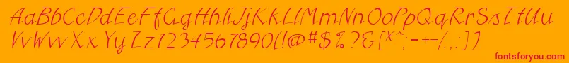 フォントFreehandcyrItalic – オレンジの背景に赤い文字