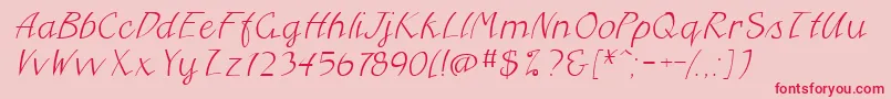 FreehandcyrItalic-Schriftart – Rote Schriften auf rosa Hintergrund