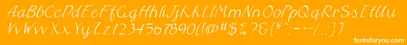 FreehandcyrItalic Font – White Fonts on Orange Background