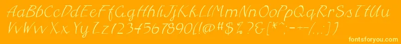 FreehandcyrItalic Font – Yellow Fonts on Orange Background