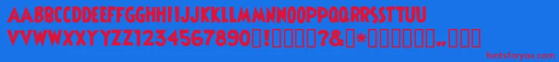 Shermlocksolid Font – Red Fonts on Blue Background