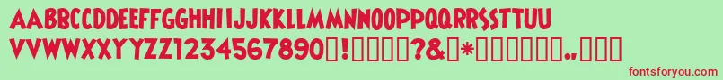 Shermlocksolid Font – Red Fonts on Green Background