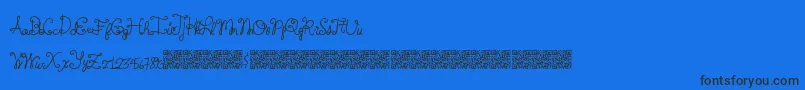 Springtyme-Schriftart – Schwarze Schriften auf blauem Hintergrund