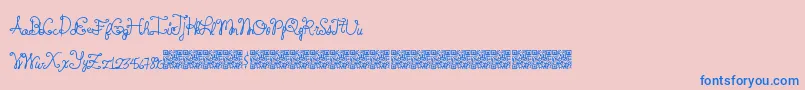 Springtyme Font – Blue Fonts on Pink Background