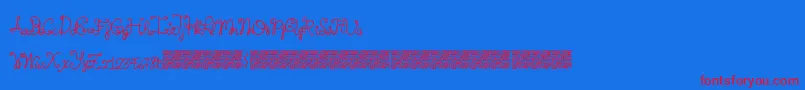 Springtyme Font – Red Fonts on Blue Background