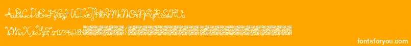 Springtyme-Schriftart – Weiße Schriften auf orangefarbenem Hintergrund