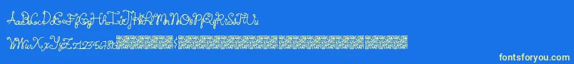 Springtyme Font – Yellow Fonts on Blue Background