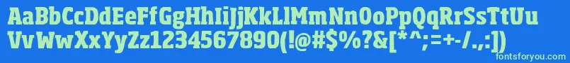 Fonte SohomaExtrabold – fontes verdes em um fundo azul