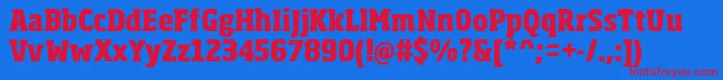 Fonte SohomaExtrabold – fontes vermelhas em um fundo azul