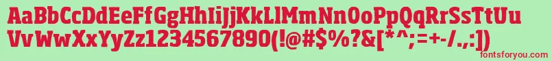 SohomaExtrabold Font – Red Fonts on Green Background