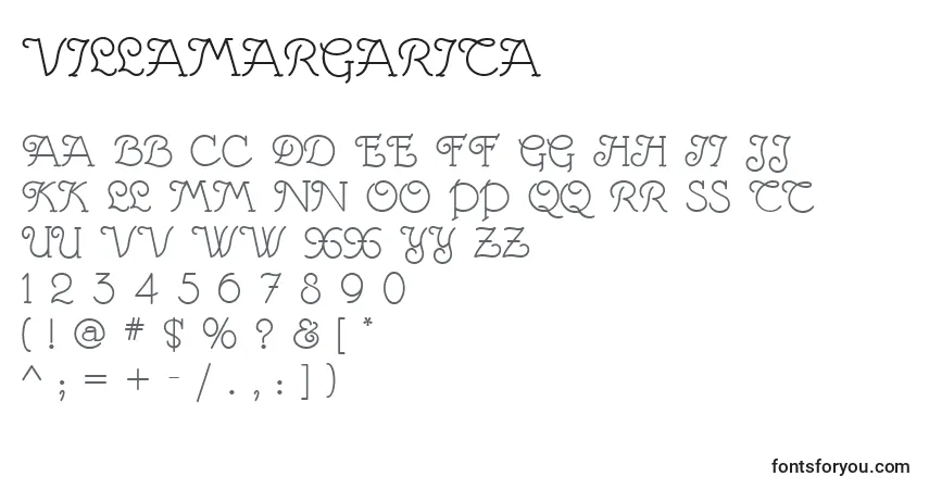 VillaMargarita-fontti – aakkoset, numerot, erikoismerkit