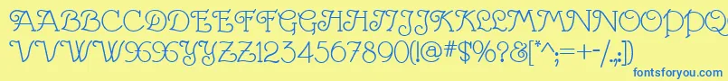 VillaMargarita Font – Blue Fonts on Yellow Background