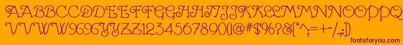 VillaMargarita Font – Purple Fonts on Orange Background