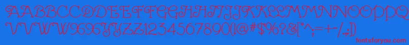 VillaMargarita Font – Red Fonts on Blue Background