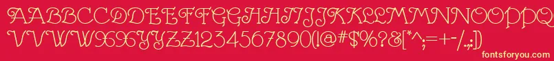 VillaMargarita Font – Yellow Fonts on Red Background