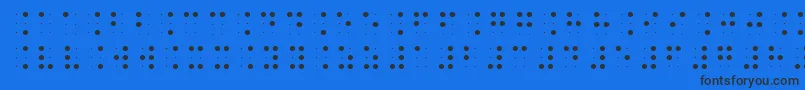 Brailleslo6dot-Schriftart – Schwarze Schriften auf blauem Hintergrund