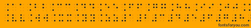 Brailleslo6dot-Schriftart – Schwarze Schriften auf orangefarbenem Hintergrund