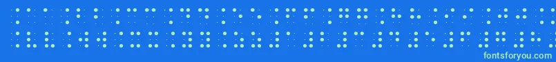Fonte Brailleslo6dot – fontes verdes em um fundo azul