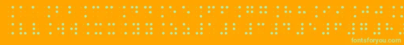 Brailleslo6dot-Schriftart – Grüne Schriften auf orangefarbenem Hintergrund