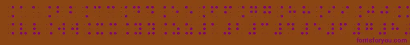 Fonte Brailleslo6dot – fontes roxas em um fundo marrom