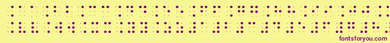 Fonte Brailleslo6dot – fontes roxas em um fundo amarelo