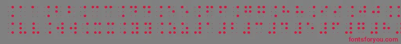 フォントBrailleslo6dot – 赤い文字の灰色の背景