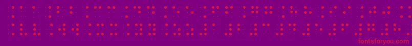 Fonte Brailleslo6dot – fontes vermelhas em um fundo violeta