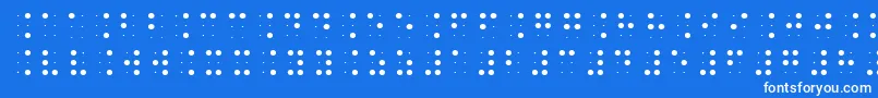 Brailleslo6dot-Schriftart – Weiße Schriften auf blauem Hintergrund