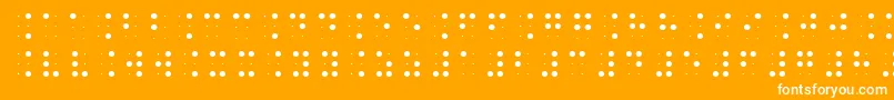 Brailleslo6dot-Schriftart – Weiße Schriften auf orangefarbenem Hintergrund